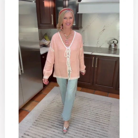 NWT PINK TIE CARDIGAN-S - Picture 7 of 13